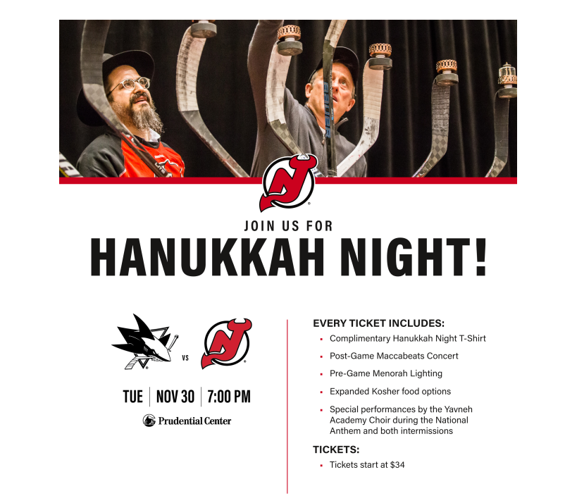 Hannukah Night at the NJ Devils 2021