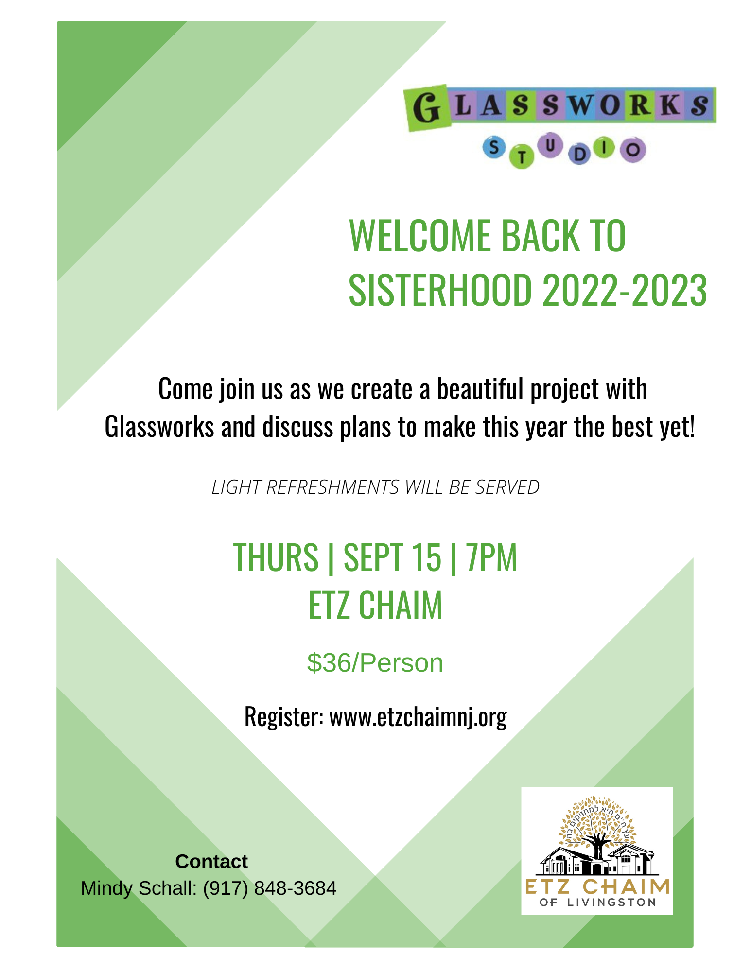 Welcome Back to Sisterhood 2022-2023: Glassworks Event