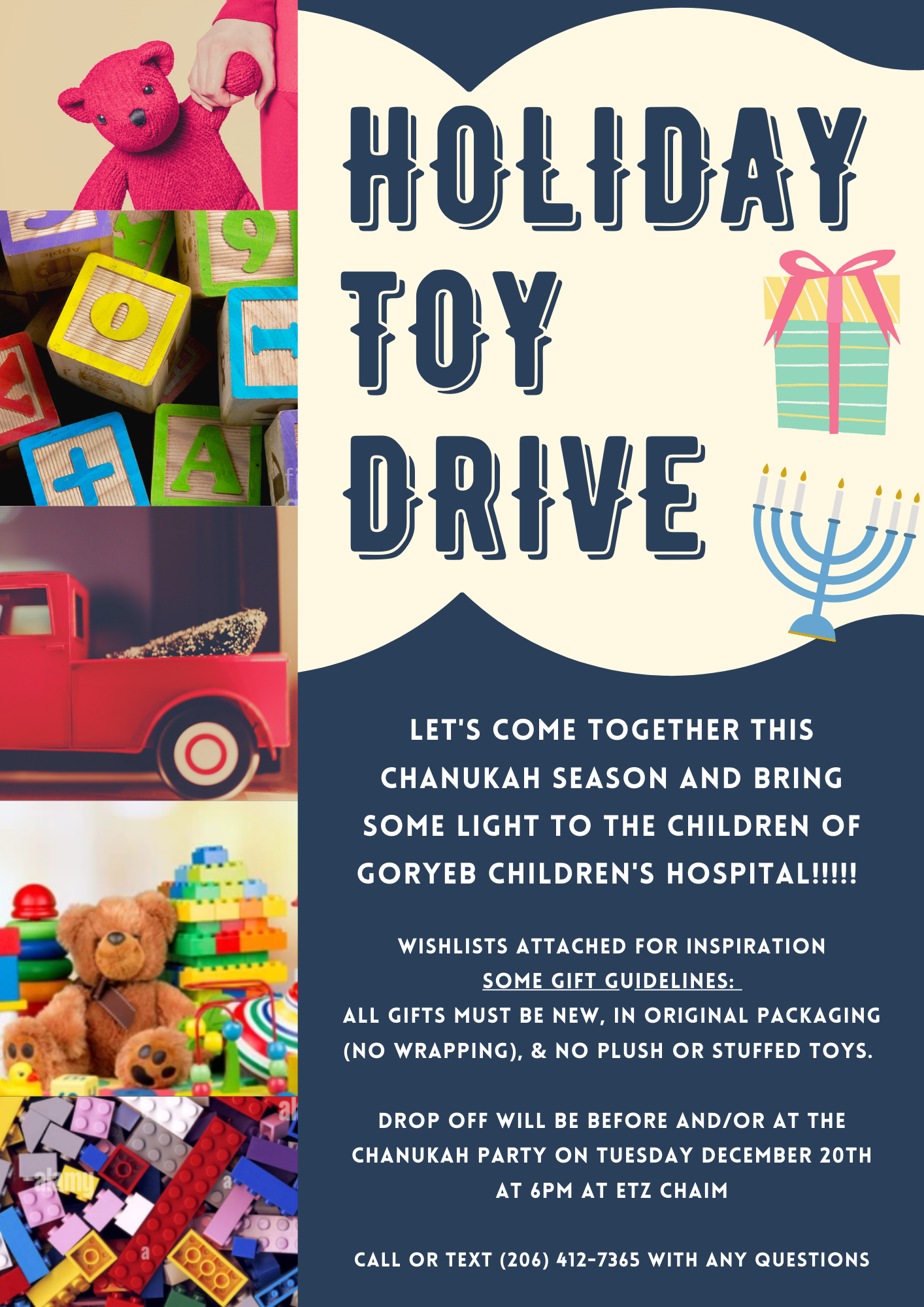 Chanukah Toy Drive (Drop-off at Chanukah Party)