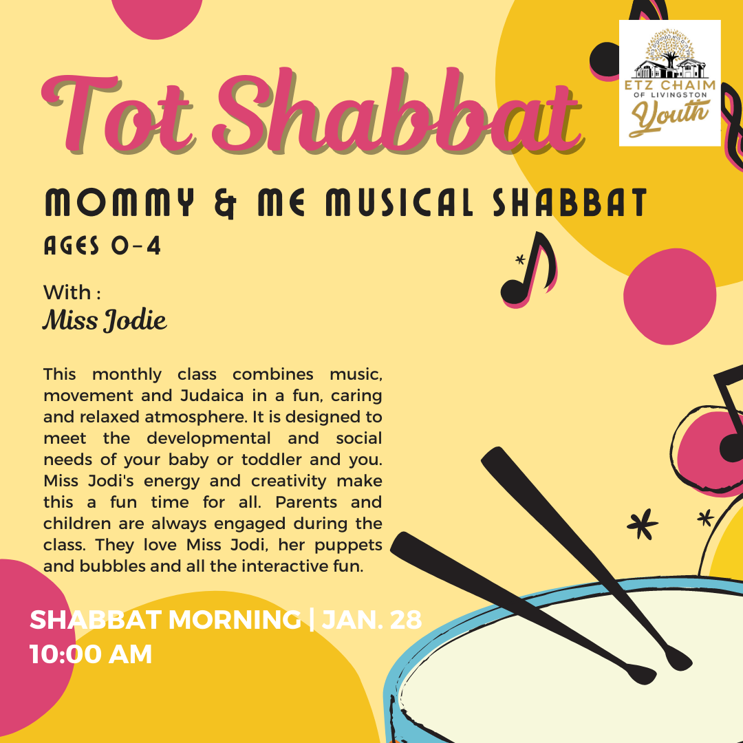 YOUTH: Musical Tot Shabbat with Miss Jodie