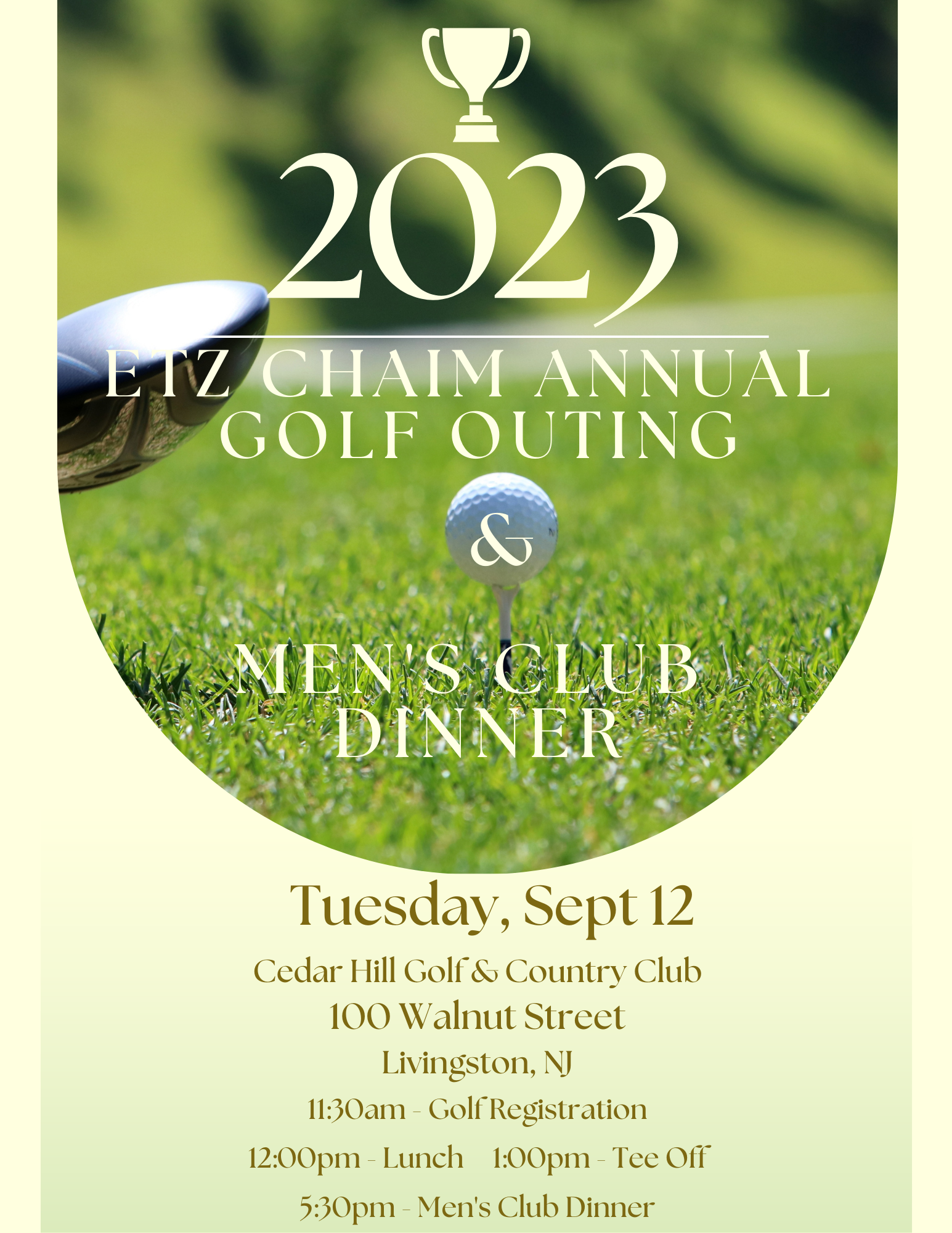 2023 Annual Golf Outing & Men's Club Dinner